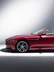 Превью обои aston martin, dbs, 2009, красный, вид сбоку, стиль, астон мартин, авто