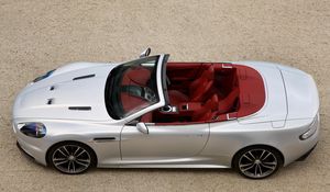 Превью обои aston martin, dbs, 2009, серебрянный металлик, вид сверху, авто, спорт, астон мартин