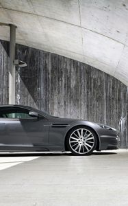 Превью обои aston martin, dbs, 2009, серый, вид сбоку, авто