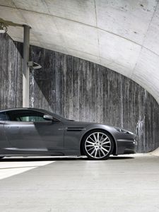 Превью обои aston martin, dbs, 2009, серый, вид сбоку, авто