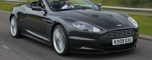 Превью обои aston martin, dbs, 2009, черный, вид спереди, авто, астон мартин, скорость