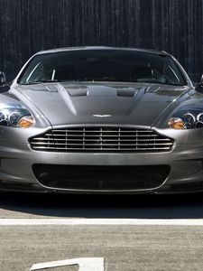 Превью обои aston martin, dbs, 2009, серый, вид спереди, авто