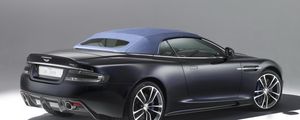 Превью обои aston martin, dbs, 2010, черный, матовый, вид сбоку, стиль, авто, тень