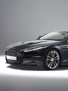 Превью обои aston martin, dbs, 2010, черный, вид сбоку, стиль, авто