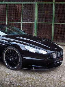 Превью обои aston martin, dbs, 2010, черный, вид сбоку, спорт, астон мартин, авто