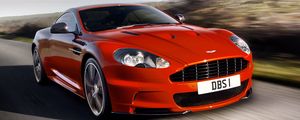 Превью обои aston martin, dbs, 2011, красный, вид спереди, стиль, астон мартин, авто, природа