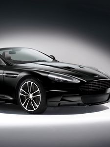 Превью обои aston martin, dbs, 2011, черный, вид сбоку, астон мартин, авто