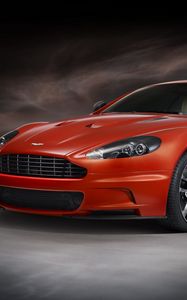 Превью обои aston martin dbs, 2011, красный, вид сбоку, спорт, астон мартин, авто