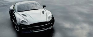 Превью обои aston martin dbs v12, aston martin, черный, вид спереди