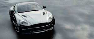 Превью обои aston martin dbs v12, aston martin, черный, вид спереди