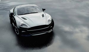 Превью обои aston martin dbs v12, aston martin, черный, вид спереди