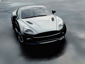 Превью обои aston martin dbs v12, aston martin, черный, вид спереди