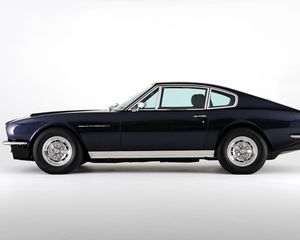 Превью обои aston martin, dbs, v8, 1969, синий, вид сбоку, ретро, астон мартин, авто