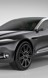 Превью обои aston martin, dbx, концепт, черный, вид сбоку