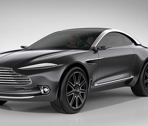 Превью обои aston martin, dbx, концепт, черный, вид сбоку