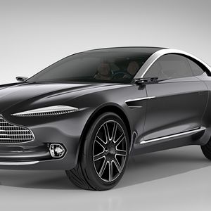 Превью обои aston martin, dbx, концепт, черный, вид сбоку