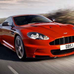 Превью обои aston martin, красный, авто, стиль, движение