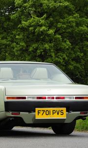 Превью обои aston martin, lagonda, 1987, зеленый, вид сзади, астон мартин, авто