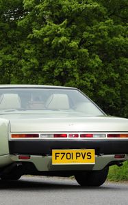 Превью обои aston martin, lagonda, 1987, зеленый, вид сзади, астон мартин, авто