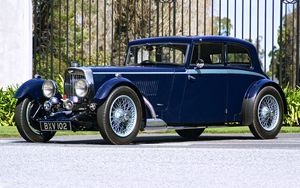 Превью обои aston martin, mkii, 1934, синий, вид сбоку, авто, астон мартин, ретро