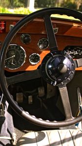 Превью обои aston martin, mkii, 1934, салон, руль, спидометр