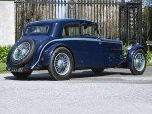 Превью обои aston martin, mkii, 1934, синий, вид сбоку, раритет, астон мартин, авто