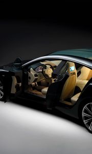 Превью обои aston martin, rapide, 2006, черный, вид сбоку, концепт кар, астон мартин, стиль