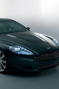 Превью обои aston martin, rapide, 2006, черный, вид спереди, концепт кар, астон мартин, стиль