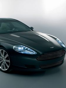 Превью обои aston martin, rapide, 2006, черный, вид спереди, концепт кар, астон мартин, стиль