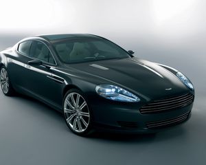 Превью обои aston martin, rapide, 2006, черный, вид спереди, концепт кар, астон мартин, стиль