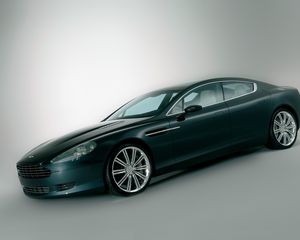 Превью обои aston martin, rapide, 2006, черный, вид сбоку, концепт кар, астон мартин, стиль