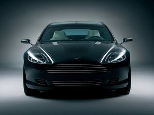 Превью обои aston martin, rapide, 2006, черный, вид спереди, концепт кар, авто, астон мартин