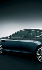 Превью обои aston martin, rapide, 2006, концепт кар, черный, вид сбоку, астон мартин, авто