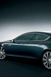 Превью обои aston martin, rapide, 2006, концепт кар, черный, вид сбоку, астон мартин, авто