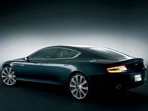 Превью обои aston martin, rapide, 2006, концепт кар, черный, вид сбоку, астон мартин, авто