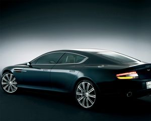 Превью обои aston martin, rapide, 2006, концепт кар, черный, вид сбоку, астон мартин, авто