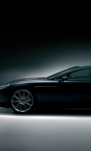 Превью обои aston martin, rapide, 2006, черный, концепт кар, вид сбоку, астон мартин, стиль