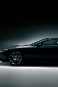 Превью обои aston martin, rapide, 2006, черный, концепт кар, вид сбоку, астон мартин, стиль