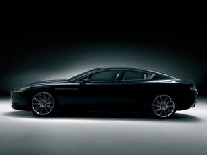 Превью обои aston martin, rapide, 2006, черный, концепт кар, вид сбоку, астон мартин, стиль