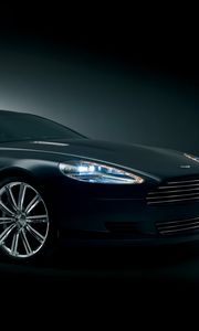 Превью обои aston martin, rapide, 2006, черный, вид сбоку, концепт кар, астон мартин, стиль