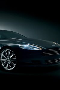 Превью обои aston martin, rapide, 2006, черный, вид сбоку, концепт кар, астон мартин, стиль