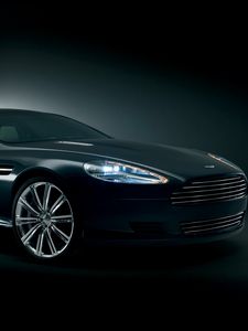 Превью обои aston martin, rapide, 2006, черный, вид сбоку, концепт кар, астон мартин, стиль