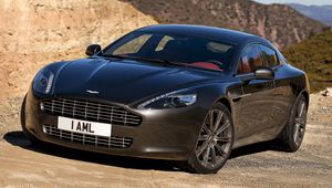 Превью обои aston martin, rapide, 2009, черный, вид спереди, авто, астон мартин, природа