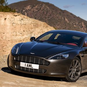 Превью обои aston martin, rapide, 2009, черный, вид спереди, авто, астон мартин, природа