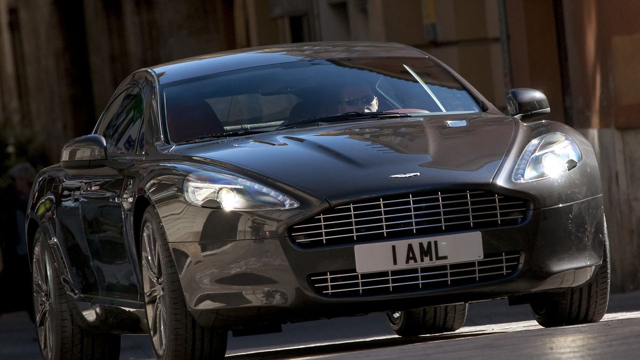 Обои aston martin, rapide, 2009, черный, вид спереди, стиль, астон мартин, авто