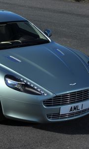 Превью обои aston martin, rapide, 2009, зеленый, вид сверху, авто, астон мартин, асфальт