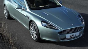 Превью обои aston martin, rapide, 2009, зеленый, вид сверху, авто, астон мартин, асфальт