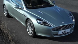 Превью обои aston martin, rapide, 2009, зеленый, вид сверху, авто, астон мартин, асфальт