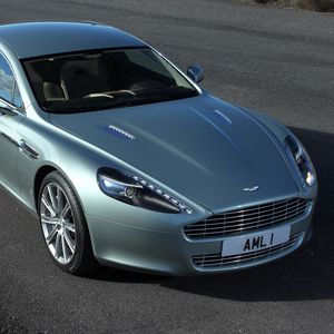 Превью обои aston martin, rapide, 2009, зеленый, вид сверху, авто, астон мартин, асфальт