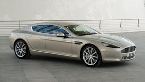 Превью обои aston martin, rapide, 2009, серый, вид сбоку, стиль, астон мартин